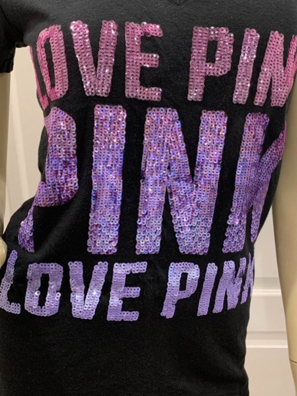 Victoria's Secret Pink Sequin Tee - Picture 2 of 3